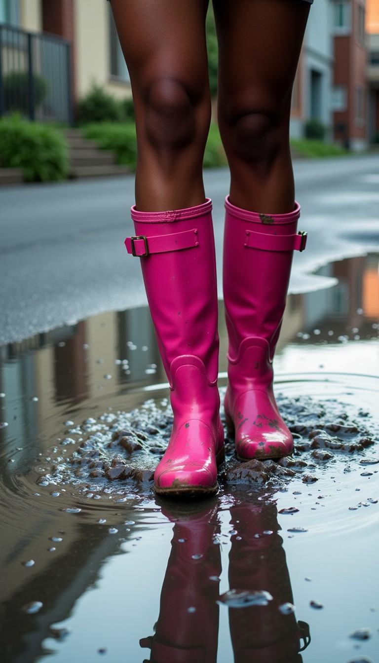 Free Pink puddle splash Photo - Boots, Pink, Puddle | Download at StockCake