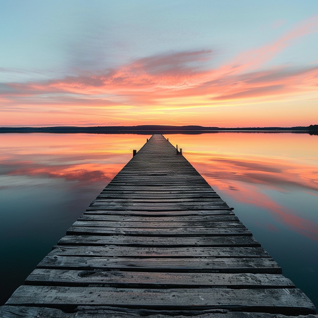 Free Sunset Lake Pier Image - Sunset, Lake, Pier | Download at StockCake