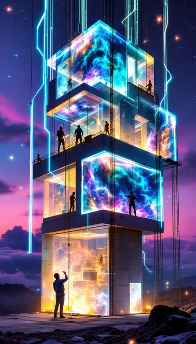 Free Cosmic Architecture Rising Image - Fantasy, Construction ...