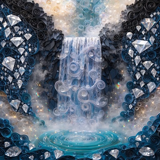 Free Diamond Waterfall Art Image - Quilling, Waterfall, Diamond ...