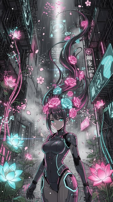 Free Cyberpunk Floral Dreams Image - Cyberpunk, Anime, Manga | Download ...