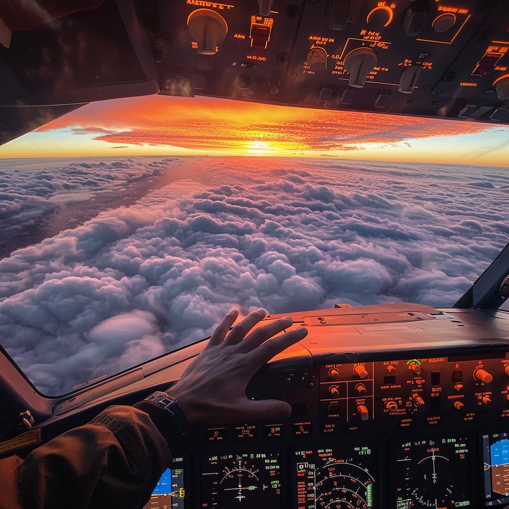 Free Sunset Flight View Image - Sunset, Clouds, Pilot | Download at ...