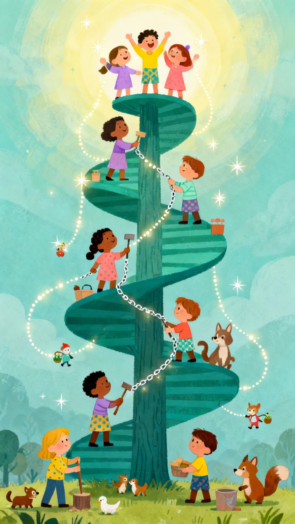 Free Climbing Together Higher Photo - Teamwork, Children, Treehouse ...