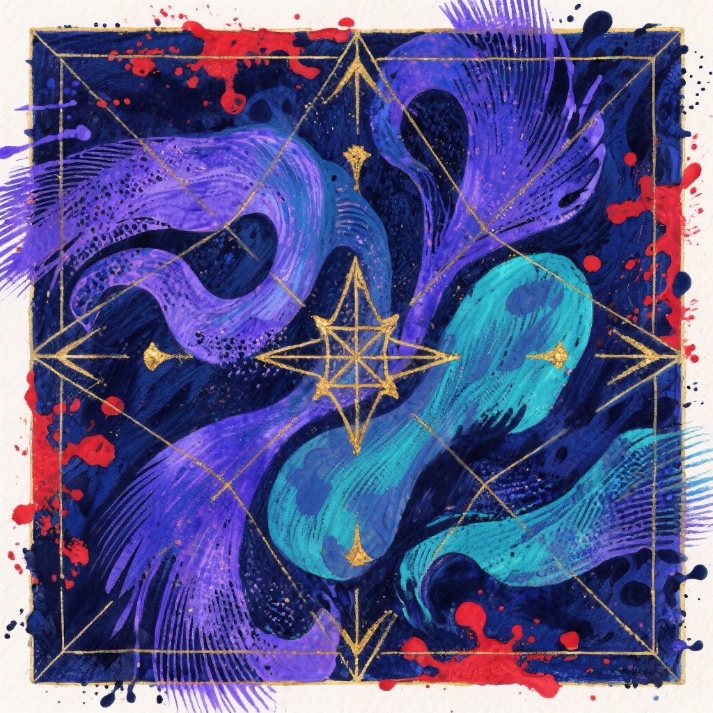 Free Cosmic Ink Flow Image - Mystical, Indigo, Teal | Download at StockCake