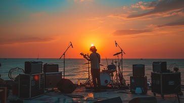 Free Sunset Concert Setup Image - Sunset, Musician, River | Download at ...