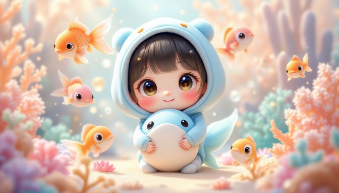 Free Pastel Ocean Fantasy Image - Anime, Chibi, Kawaii | Download at ...