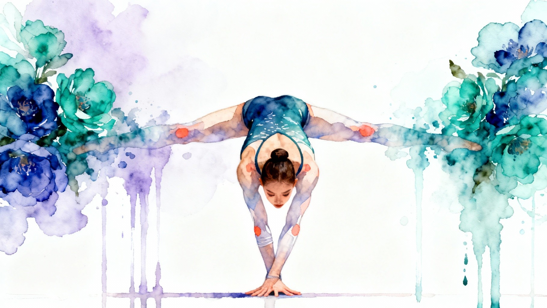 Free Flowing Strength Backbend Image - Watercolor, Gymnast, Flexibility ...