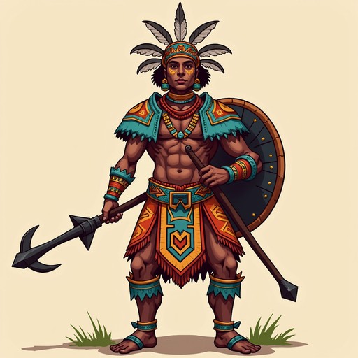 Free Ancestral Pixel Warrior Image - Warrior, Indigenous, Pixel ...
