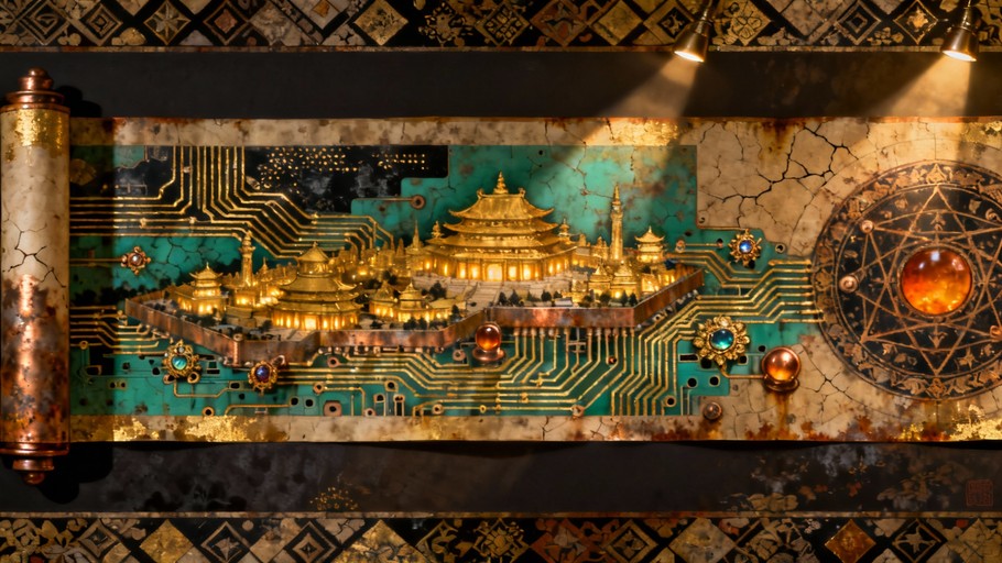 Free Sacred Technology Mandala Image - Circuits, Golden, Pathways ...