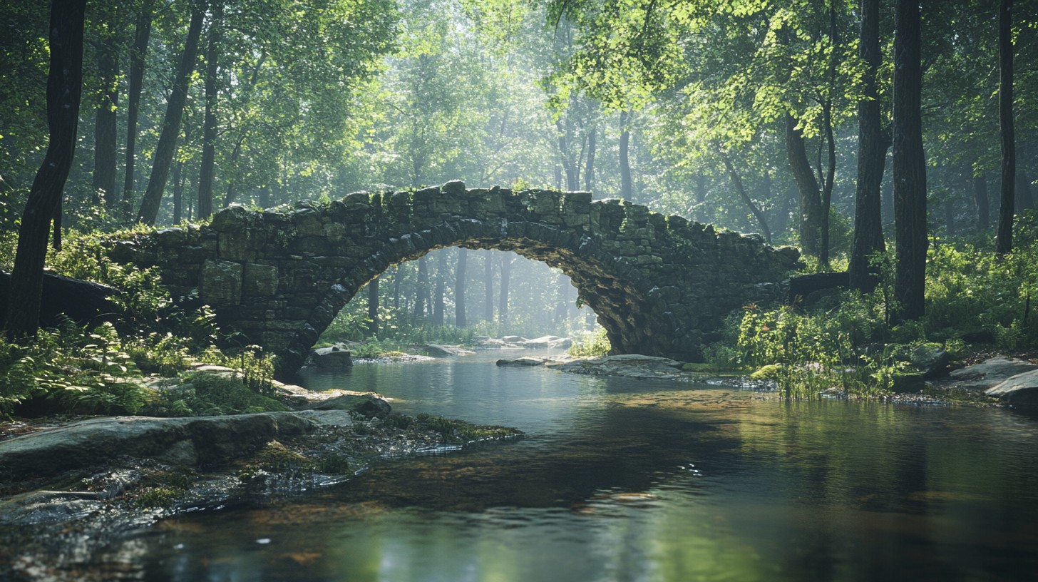 Free Serene Forest Bridge Image - Forest, Bridge, Stream | Download at ...