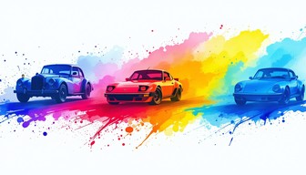 Free Rainbow Racing Cars Image - Watercolor, Vintage, Cars | Download ...