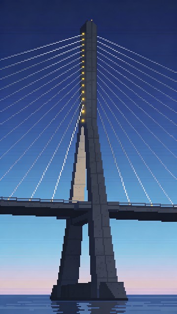 Free Towering Bridge Majesty Image - Bridge, Pixel-art, Minimalist ...