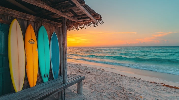 Free Beach Surfboards Sunset Image - Beach, Surfboards, Sunset