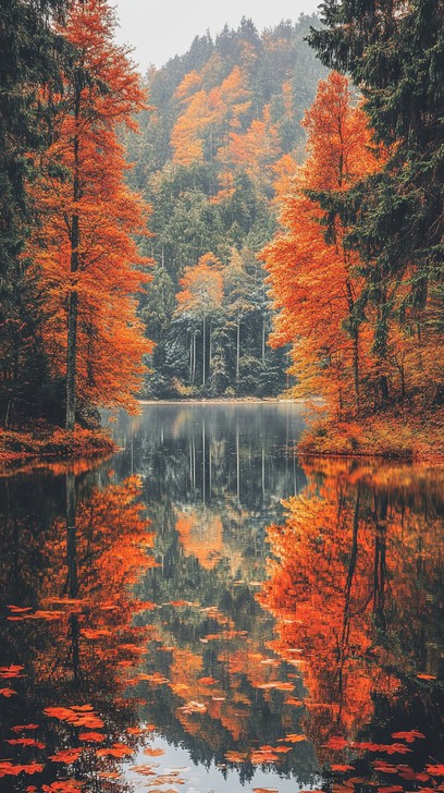 Free Autumnal Forest Reflection Image - Autumn, Forest, Reflection ...