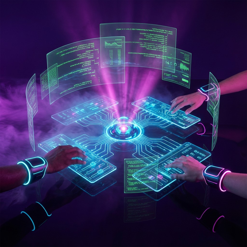 Free Holographic Technology Interface Image - Futuristic, Holographic ...