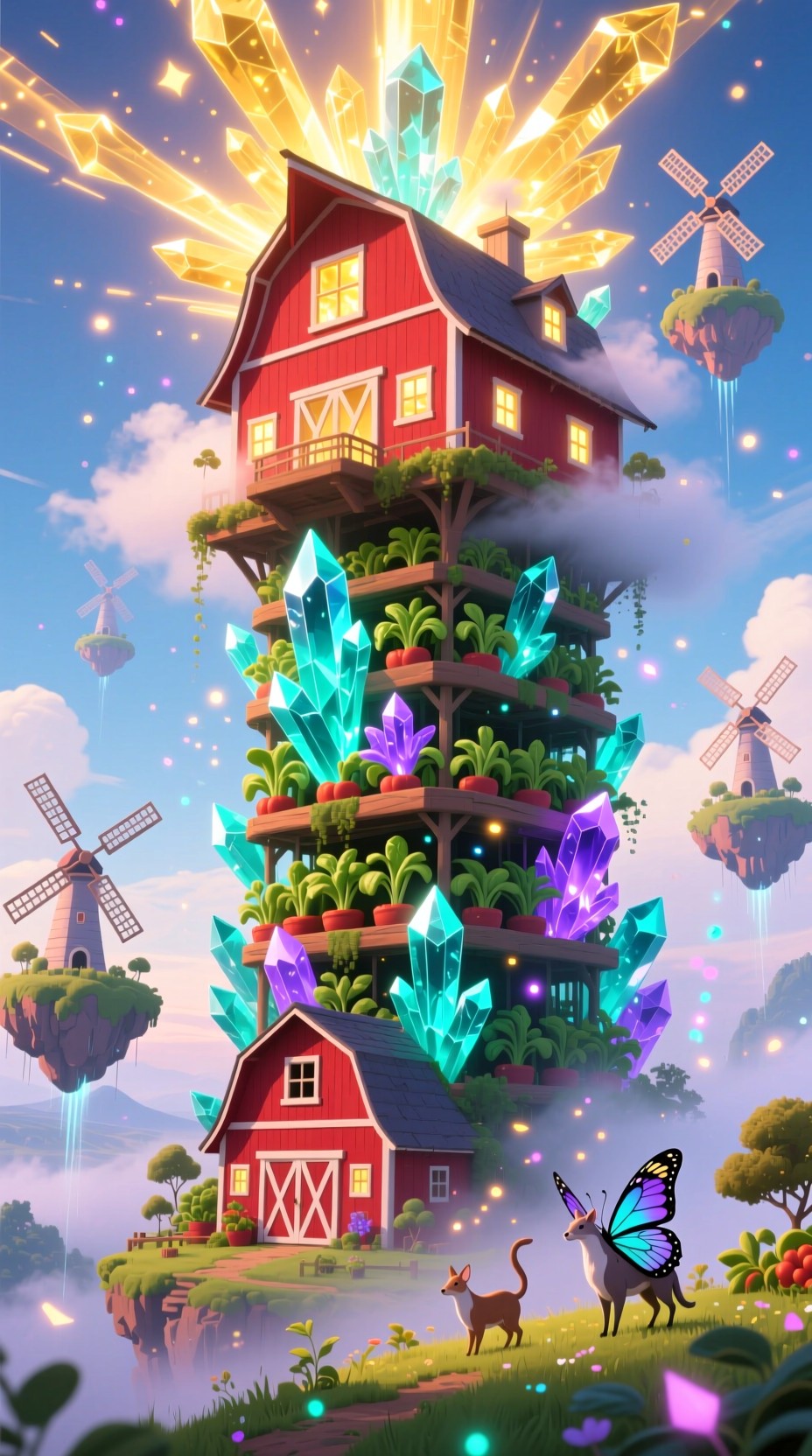 Free Floating Farm Fantasy Image - Magical, Barn, Farm | Download at ...