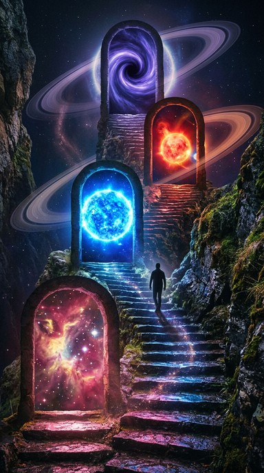 Free Cosmic Stairway Journey Image - Stairway, Stairs, Cosmic ...