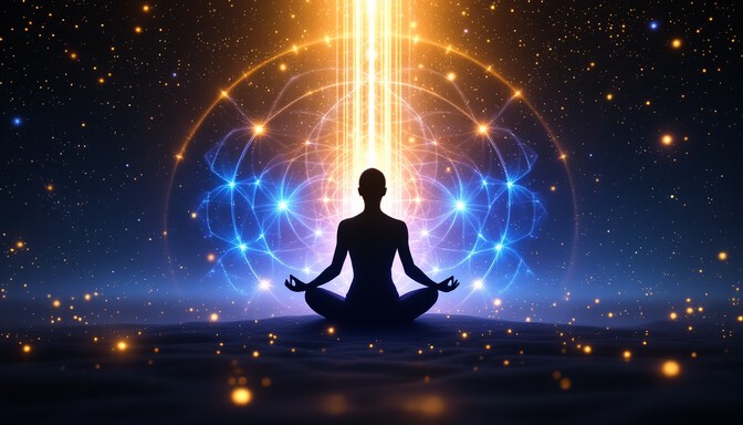 Meditator Radiating Light Free Cosmic Meditation Journey Image - Meditation, Cosmic, Spiritual ...