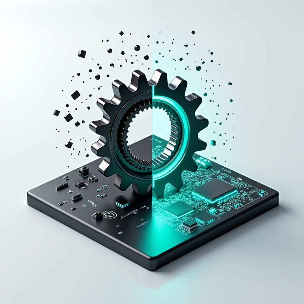 Free Gear Becoming Circuit Image - 3d, Gear, Circuit | Download at ...