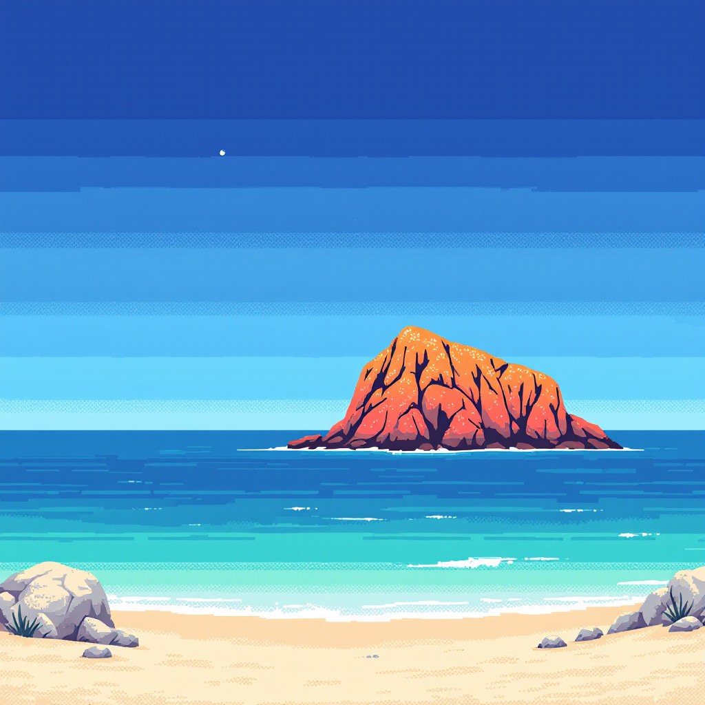 Free Coastal Pixel Paradise Image - Pixel, Art, Minimal | Download at ...