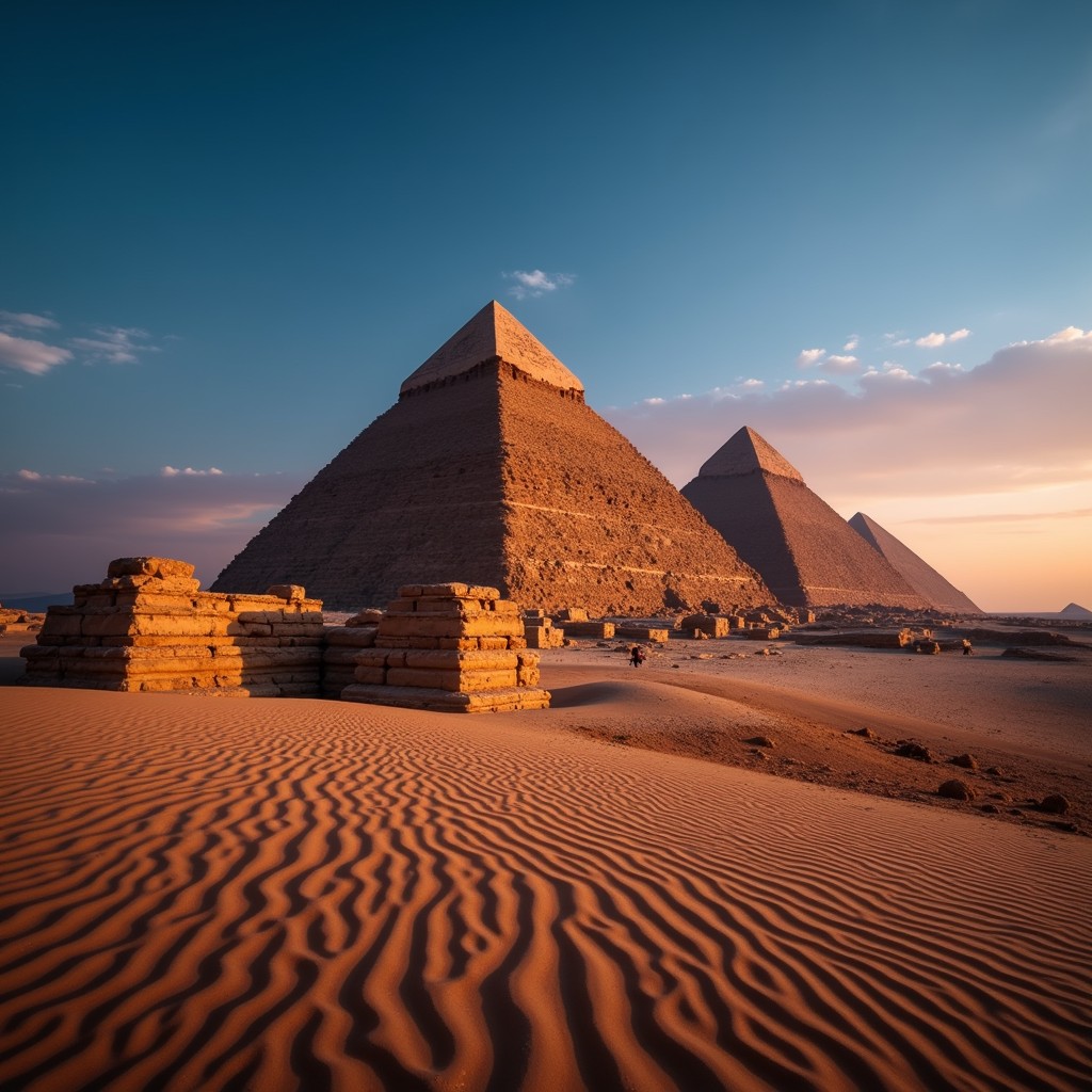 Free Ancient pyramids glowing Image - Pyramids, Giza, Egypt | Download ...