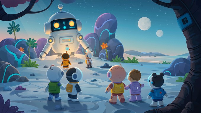 Free Alien Planet Explorers Photo - Astronauts, Children, Robot ...