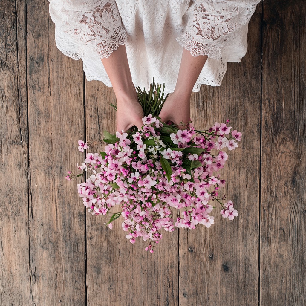 Free Flowers in Hands Photo - Flowers, Hands, Wooden | Download at ...