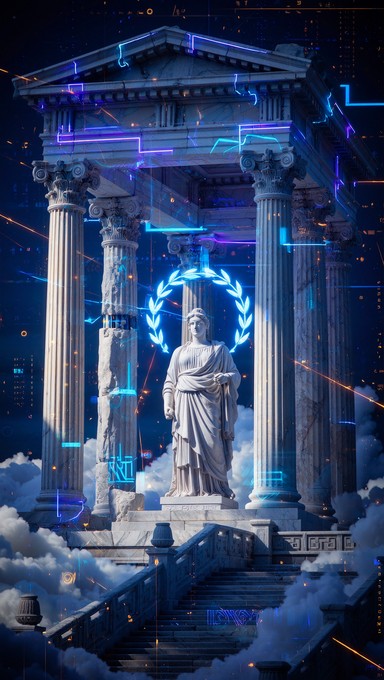 Download Blue Greek Temple Stock Images for Free | StockCake
