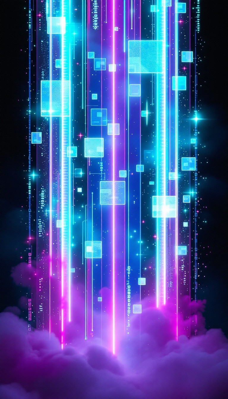 Neon Stream Free Neon Data Stream Image - Holographic, Cyberpunk, Neon | Download ...