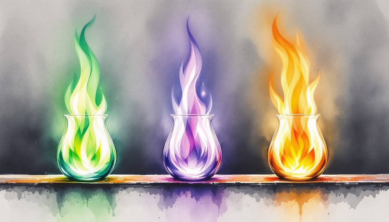 Free Rainbow Fire Experiment Photo Watercolor Flames Laboratory