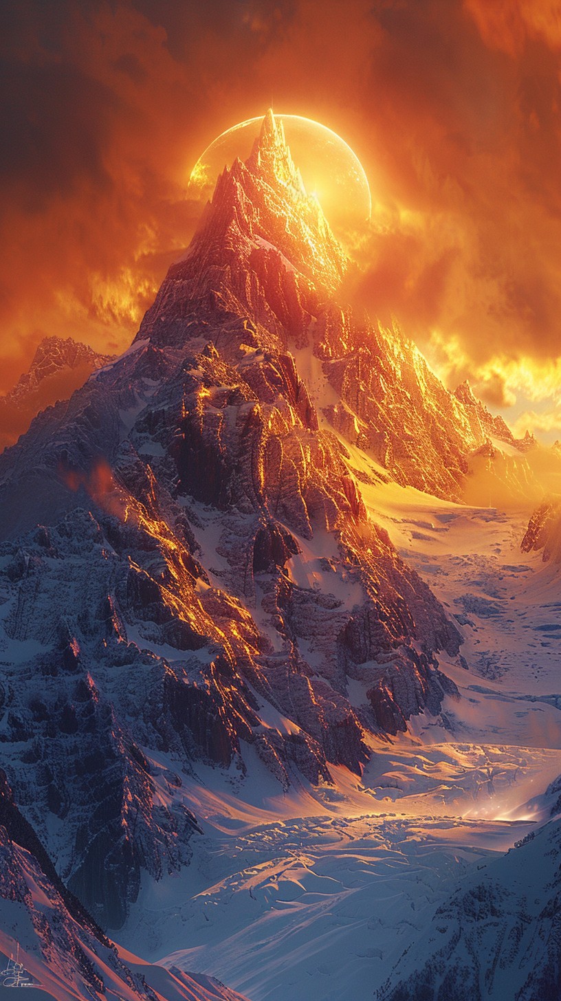Free Fiery Mountain Sunset Image - Mountain, Sunset, Fiery | Download ...