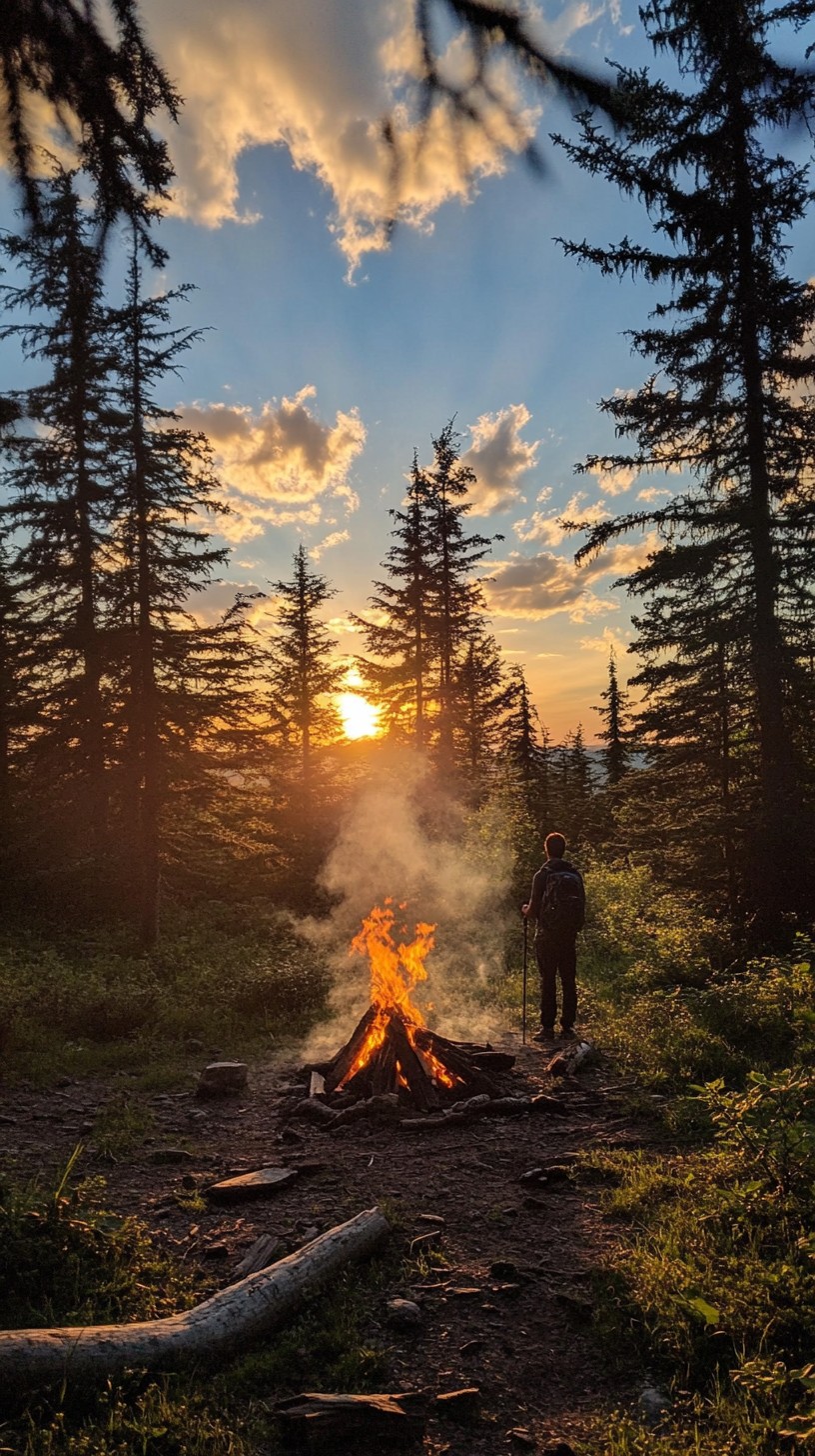 Free Sunset campfire scene Image - Sunset, Campfire, Forest | Download ...