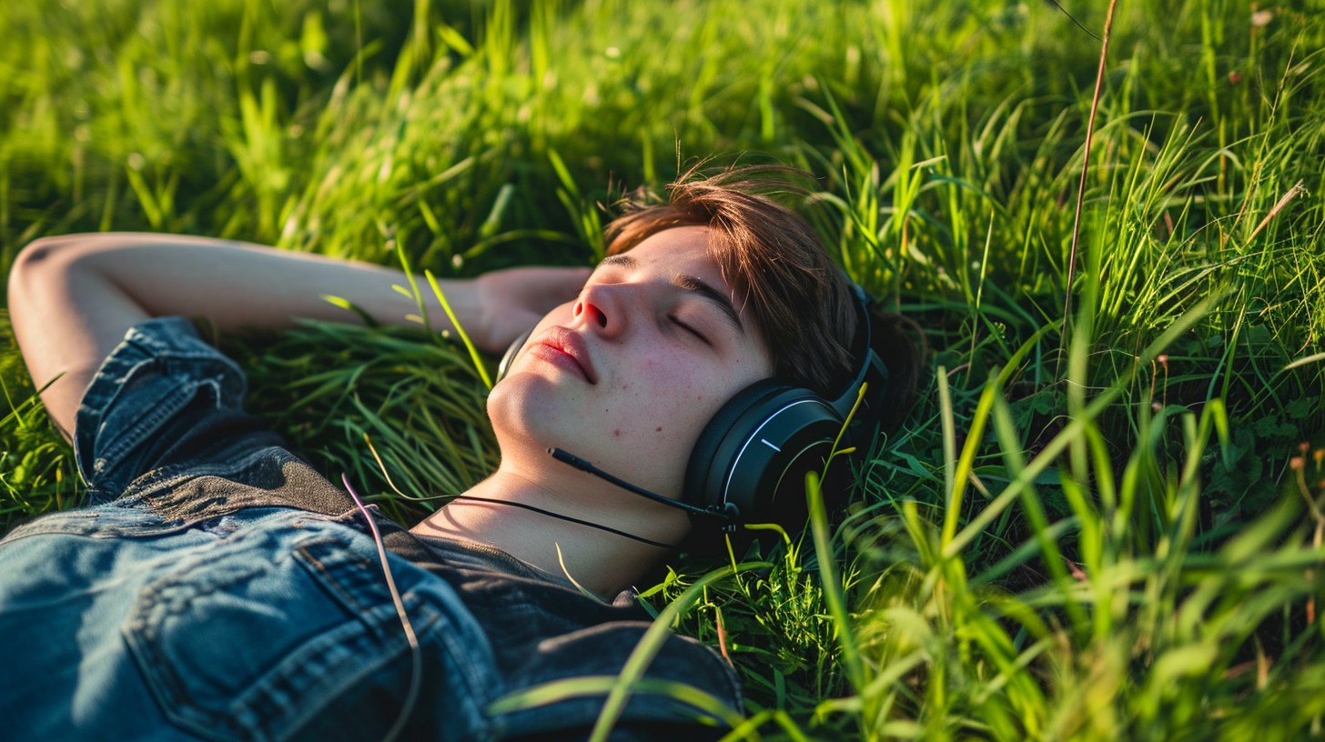 Free Peaceful Nature Nap Image - Relaxation, Serenity, Headphones ...