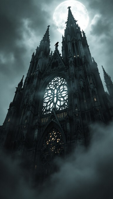 Free Moonlit Gothic Cathedral Image - Gothic, Cathedral, Moon ...