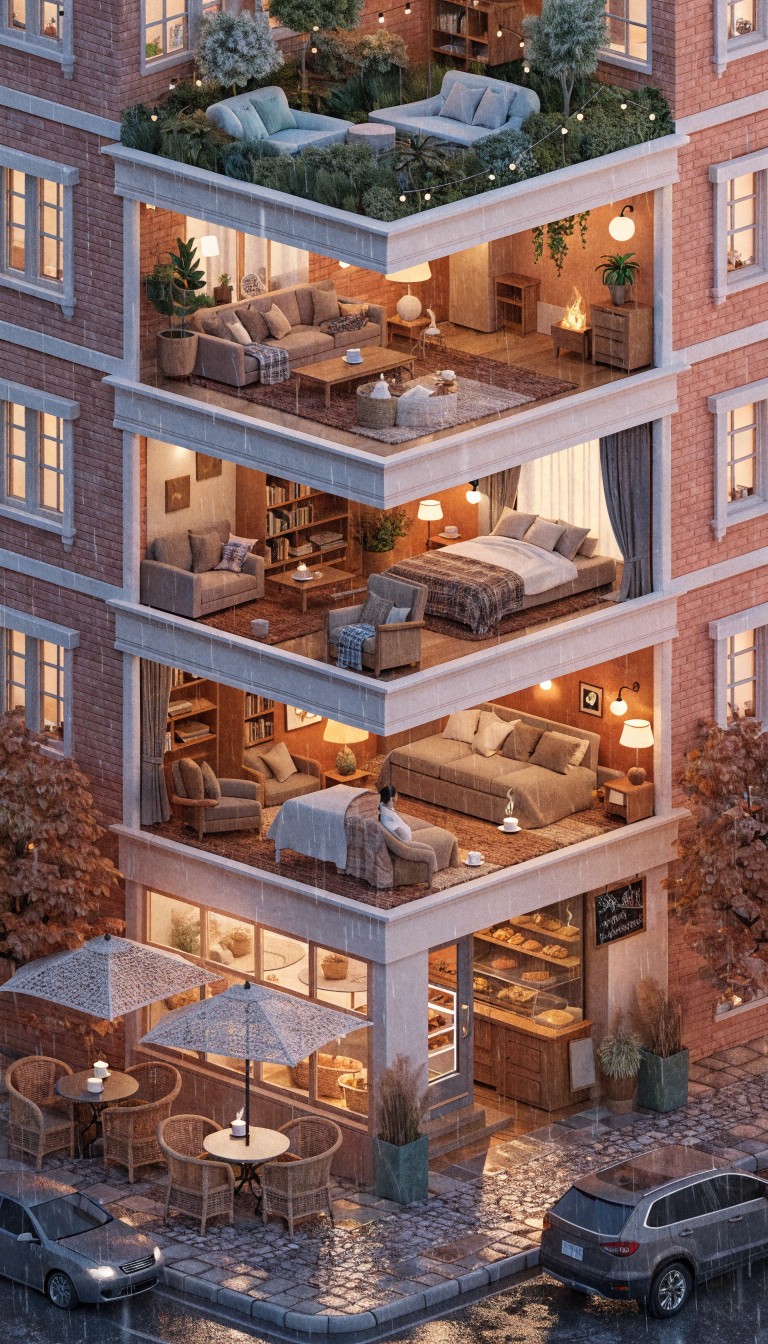 Free Cozy Urban Sanctuary Image - Isometric, Miniature, Apartment ...
