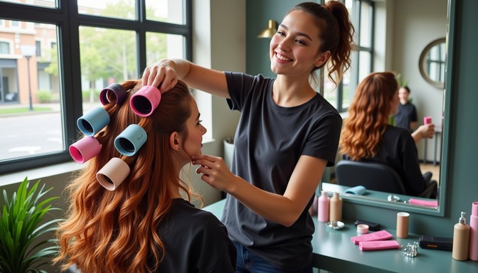 Styling Process Free Salon Styling Session Image - Hairstyling, Rollers, Salon ...