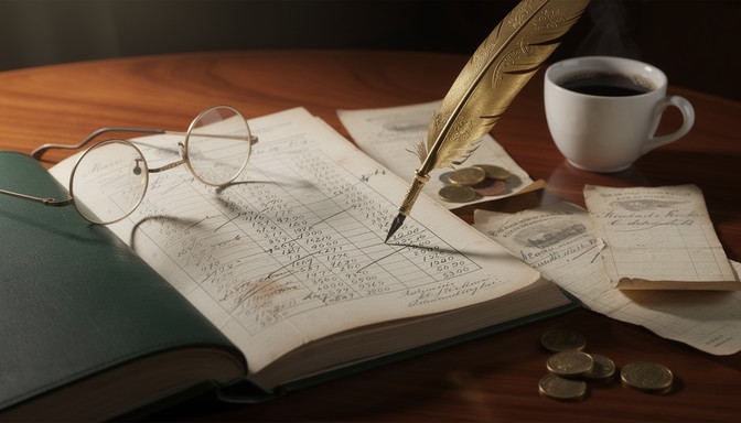 Free Vintage Bookkeeping Scene Image - Bookkeeping, Vintage, Accounting ...