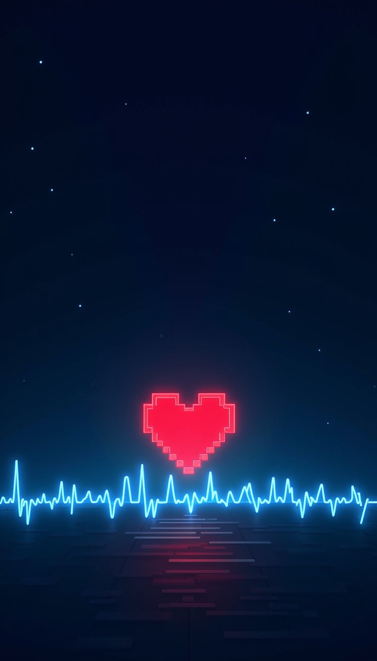 Free Pixel Heart Pulse Image - Heart, Pixel, Ecg | Download at StockCake