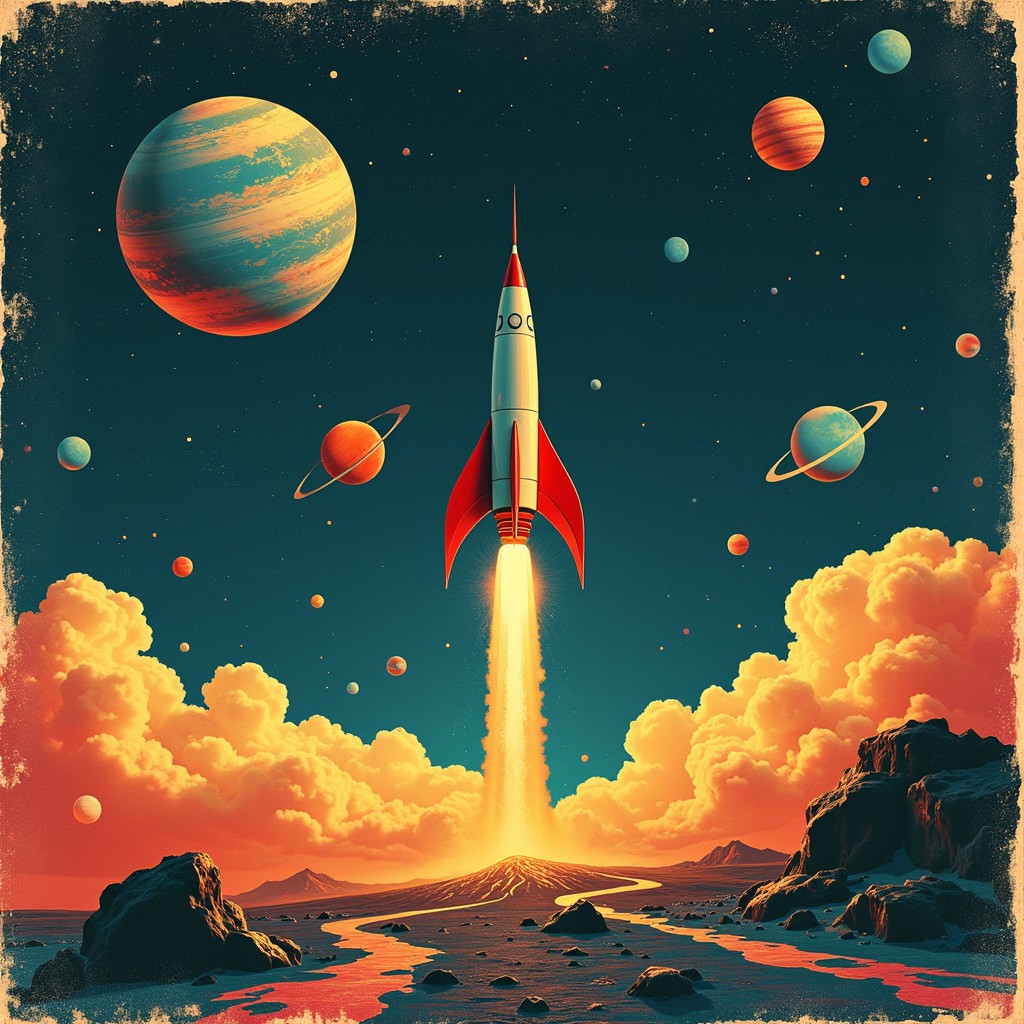 Free Retro Rocket Launch Image - Rocket, Space, Retro | Download at ...