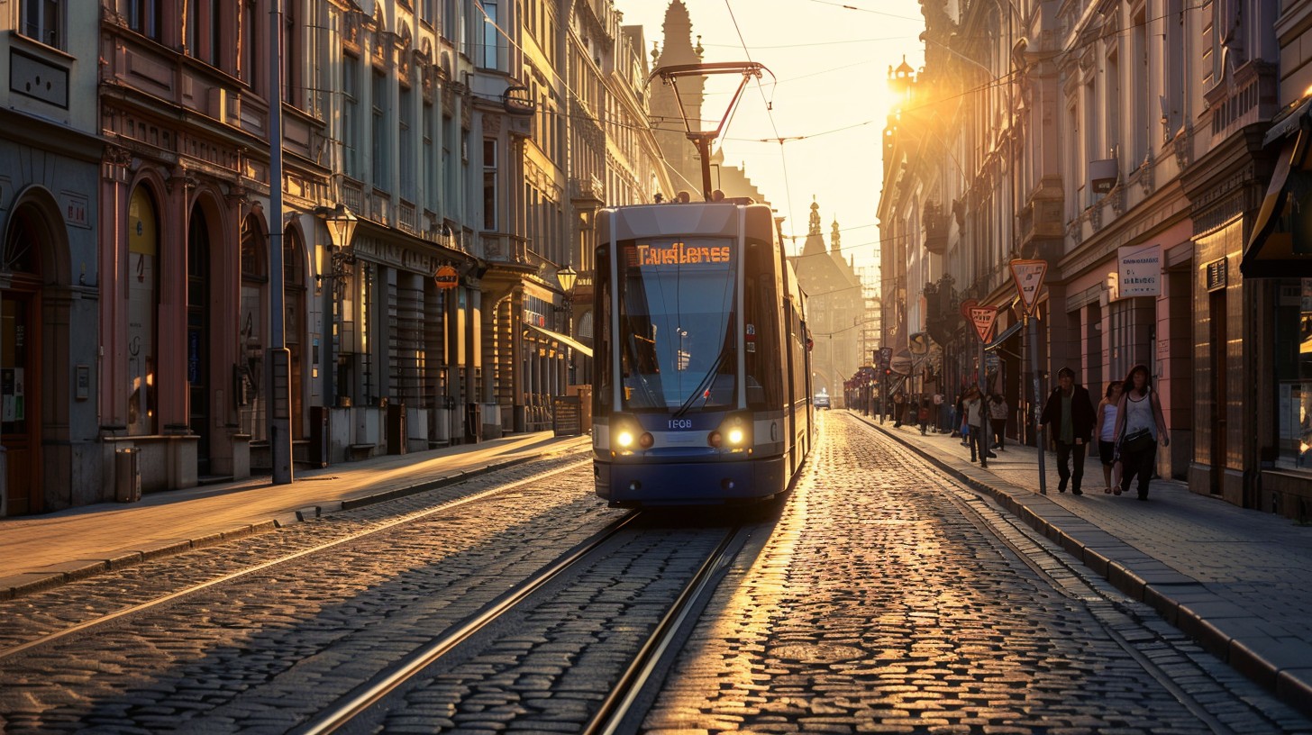 Free Sunset Tram Ride Image - Sunset, Tram, City | Download at StockCake