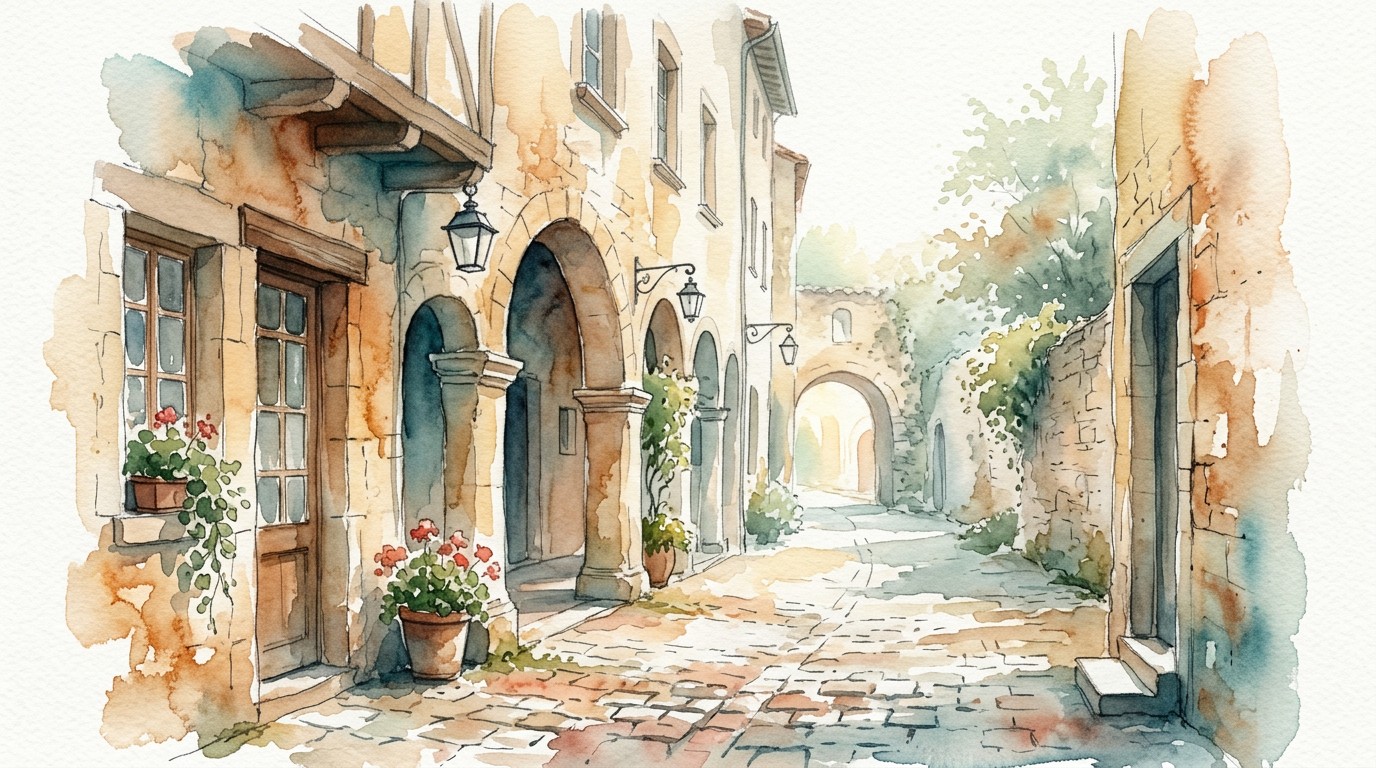 Free Cobblestone Watercolor Pathway Image - Watercolor, Painting ...