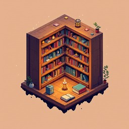 Bookcase Sprite Free Magical Floating Library Image - Pixelart, Isometric, Bookcase ...