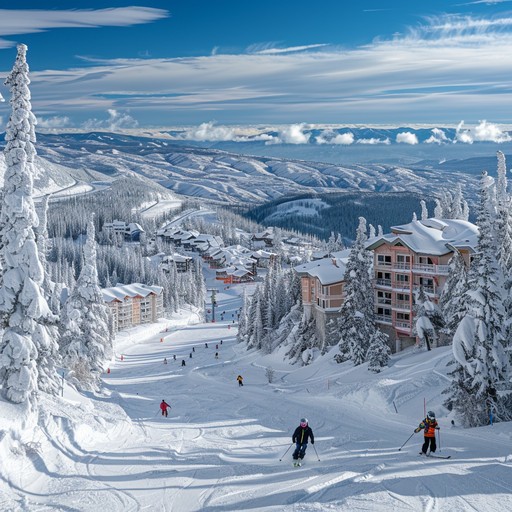 Snow Resort Riverside Free Winter Ski Resort Image - Winter, Snow, Resort | Download at StockCake