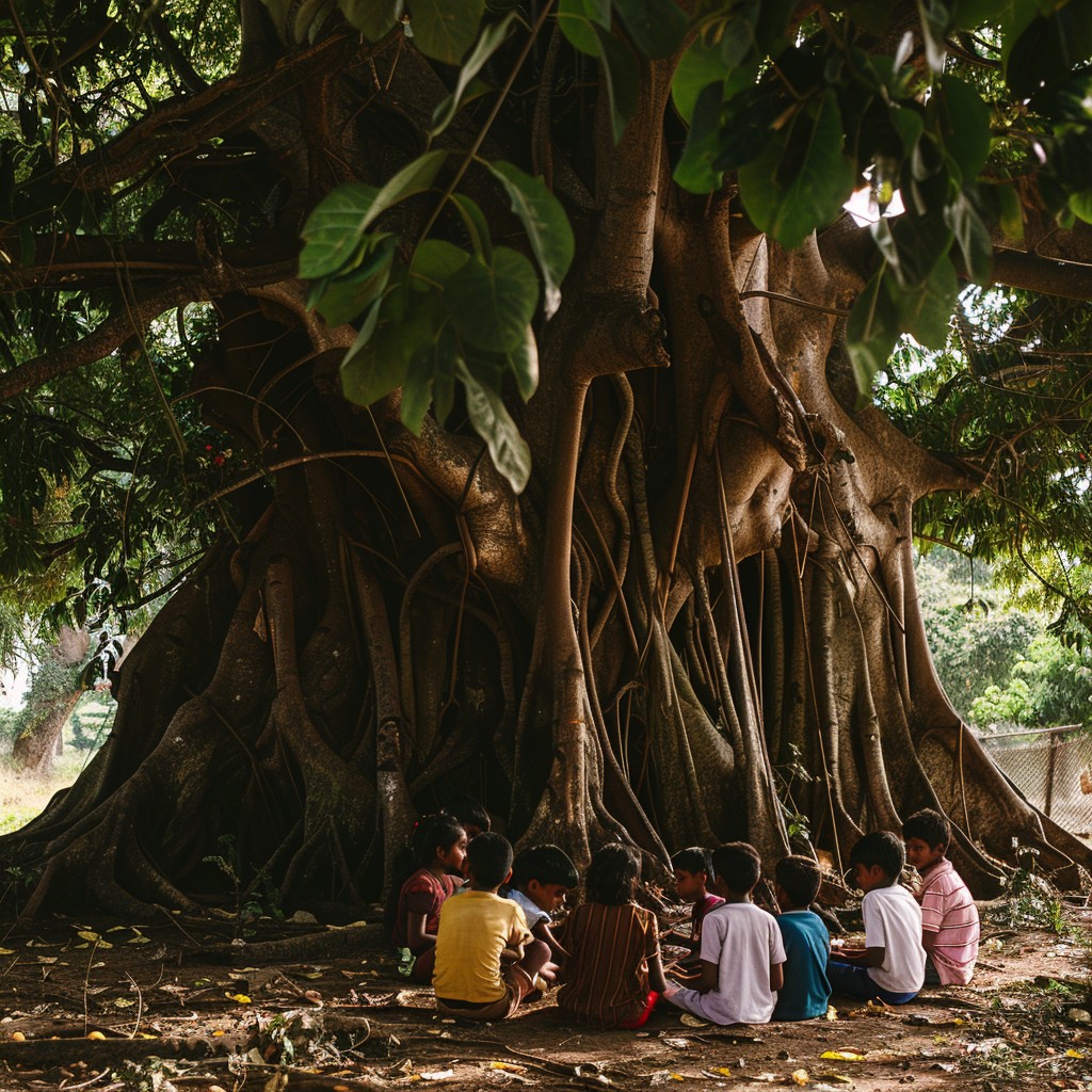 Free Children Under Tree Image - Children, Tree, Nature | Download at ...