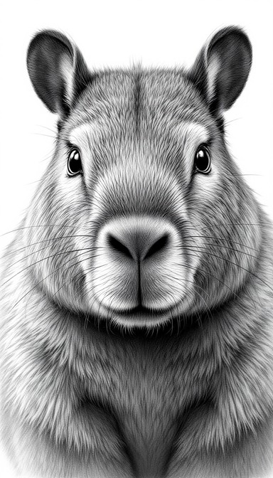 Free Gentle Rabbit Portrait Image - Capybara, Graphite, Pencil ...