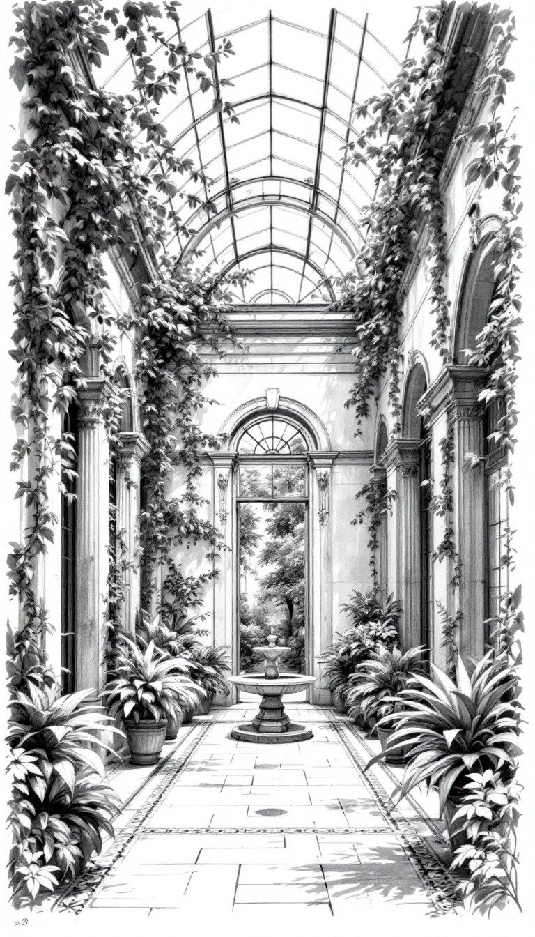 Free Garden Atrium Sketch Image - Sketch, Pencil, Graphite | Download ...