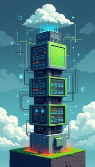 Free Digital Ecosystem Tower Image - Pixelart, Technology, Digital ...