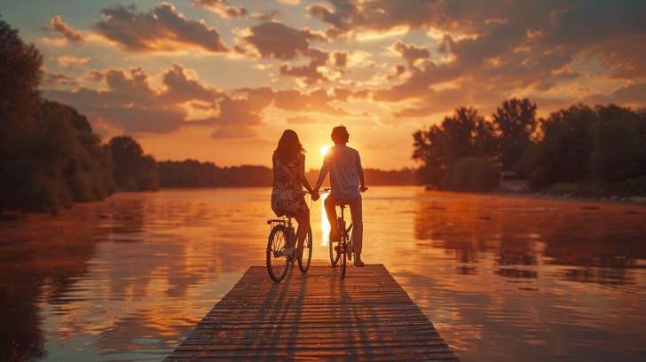Free Sunset Bike Ride Image - Sunset, Cycling, Companionship | Download ...