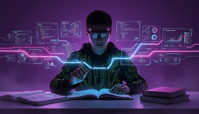 Free Cyberpunk Study Session Image - Cyberpunk, Holographic, Futuristic ...