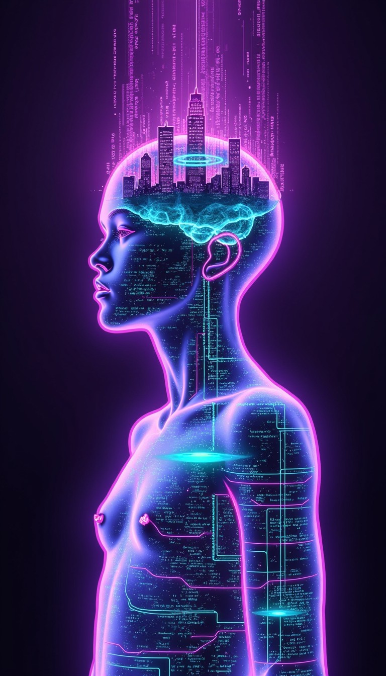 Neur Mural Free Neon Neural Architecture Image - Cyberpunk, Neural, Consciousness ...